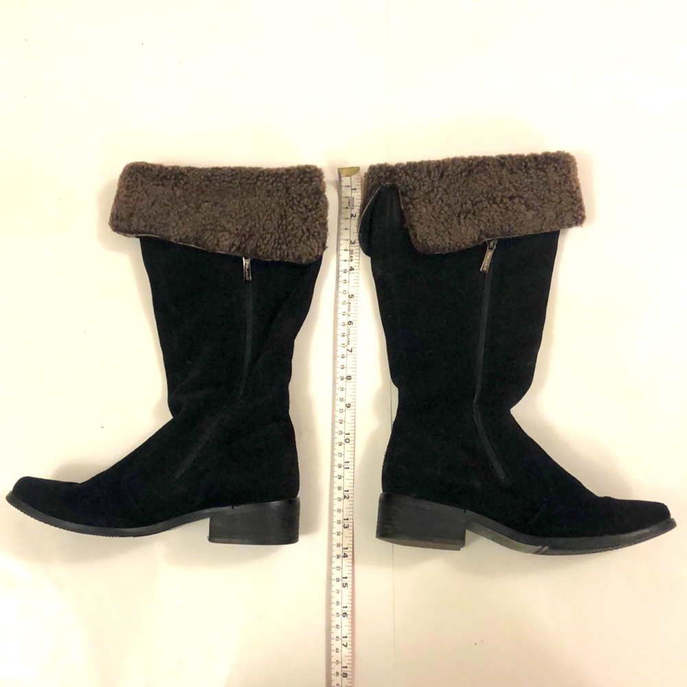 Pajar 5.5 Boot Black Suede shearling Winter line zipper side Excellent Condition
